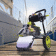Sun Joe Cold Water Electric Direct Drive Crank Shaft Pressure Washer - 1300 PSI w/ Wall Mount, Roll Cage and Hose Reel, 2.15HP, 120V, Green SPX9006-PRO