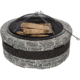 Sun Joe Fire Joe Cast Stone Fire Pit, 35in, Charcoal Gray, SJFP35-CS-STN