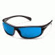 Suncloud King Sunglasses Black Frame Blue Mirror Polarized Polycarbonate Lens S-KNPPUMBK