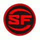 Surefire Patch, SF Logo, Red &amp; Black Circle, W/ Velcro, PCH-SF-BK