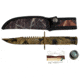 Survivor Fixed Blade Knives w/Compass and Survival Kit, 4.25 in, 3Cr13 Stainless Steel Stainless Steel, Bowie, Camo, HK-690CA