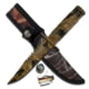 Survivor Fixed Blade Knives w/Compass and Survival Kit, 4.25 in, 3Cr13 Stainless Steel, Bowie, Camo, HK-690CA
