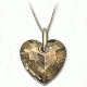 Swarovski Heart Golden Teak Pendant