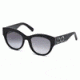 Swarovski SK0127 Sunglasses - Shiny Black Frame Color, Gradient Smoke Lens Color