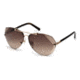 Swarovski SK0134 Sunglasses - Shiny Rose Gold Frame Color, Gradient Brown Lens Color