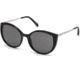 Swarovski SK0168 Sunglasses - Shiny Black Frame Color, Smoke Lens Color