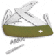 Swiza D05 Swiss Button Lock Folding Knife, 3.75in Closed, OD Green Synthetic Handle, KNI.0050.1050