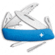 Swiza D06 Swiss Button Lock Folding Knife, D05 Swiss Pocket Knife, 3.75in Closed, Blue Synthetic Handle, KNI.0060.1030