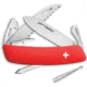 Swiza D06 Swiss Button Lock Folding Knife, D06 Swiss Button Lock, 3.75in Closed, 2.75in Mirror 440 SS Blade, Red Rubberized Handle, Thumb Pull, KNI.0060.1000