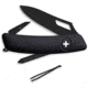 Swiza SH02 Single Hand Pocket Knife, Black rubberized synthetic handle, KSH.0023.1010