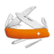 Swiza Swiza D06 Button Lock Swiss Pocket Knife Orange 2.75" Mirror, Orange, 440, adult, BHQ-85865