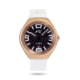 Szanto Icon Frank Stephenson Cosmos Watches, Blue Dial, White Strap, Rose Gold, One Size, IC-FS-9005