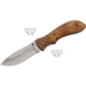 SZCO Burl Folding Knife, Stainless Steel, Drop Point, Brown Wood Handle, 210839