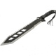 Sierra Zulu Trident Machete, 17.75in, Black Tanto Blade, Saw Tooth Back Edge, Black Glass Filled Nylon Handle, SZ5606CP