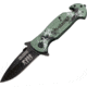 Tac Force 4.5in.Rescue FolderBlack Knives, Green Biohazard Handle TF799GZ