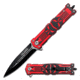 TAC Force 4.75in. Closed; 2 Tone S.S. Blade; Skull Design Knife, Red TF 592RD