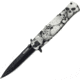 Tac Force 4.75in. Closed Folder Knives, Plain edge Knife, White Skull Handle TF804GY