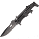 Tac Force A/O Gun Linerlock Fold Knife, black finish SS PS blade, Black Alum. handle TF767BK
