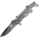Tac Force A/O Gun Linerlock Fold Knife, black finish SS PS blade, Gray Alum. handle TF767GY