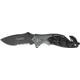 Tac Force A/O Rescue Linerlock Fold Knife 4.5in, black finish SS PS blade, Sculpted Alum. handles black/gray front, black ba TF680GYB