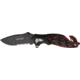 Tac Force A/O Rescue Linerlock Fold Knife 4.5in, black finish SS PS blade, Sculpted Alum. handles black/red front, black ba TF680BKR
