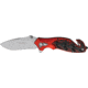 Tac Force A/O Rescue Linerlock Fold Knife 4.5in, matte finish SS PS blade, Sculpted Alum. handles black/red front, black bac TF680SRD