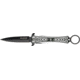 Tac Force Celtic Lock Fold Knife, SS A/O single edge dagger blade, Silver Alum. handles w/ green Celtic art TF753SL