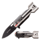 TAC Force Drop Point Spring Assisted Knife, 2.25 in, 3Cr13 Stainless Steel Stainless Steel, Grey/Flag, TF-1039BFG