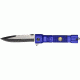 Tac Force Flashlight A/O Fold Knife, two tone black and silver HC steel blade, Police etch Hanldle TF703PD
