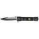Tac Force Flashlight A/O Fold Knife, two tone black and silver HC steel blade, Sheriff etch Handle TF703SH