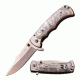 TAC Force Folding Blade, 3.1in, Stainless Steel Blade, White Pearl Resin Handle TF-934WP