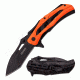 TAC Force Folding Blade, 3.25in, Stainless Steel Blade, 2 Tone Orange And Black Anodized Aluminum Handle TF-915OR