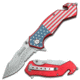 TAC Force Folding Blade, 3.25in, Stainless Steel Blade, American Flag Graphic Aluminum Handle TF-663SF