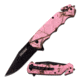 TAC Force Folding Blade, 3.25in, Stainless Steel Blade, Light Pink Forest Camo Over Aluminum Handle TF-499PC