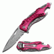 TAC Force Folding Blade, 3.25in, Stainless Steel Blade, Pink Aluminum Handle TF-705PK