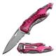 TAC Force Folding Blade, 3.25in, Stainless Steel Blade, Pink Aluminum Handle, TF-705PK