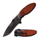 TAC Force Folding Blade, 3.3in, Stainless Steel Blade, Stonewash Stainless Steel And Black Wood Handle TF-910WD
