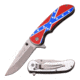 TAC Force Folding Blade, 3.5in, Stainless Steel Blade, Aluminum With Confederate Flag On Handle TF-902DF