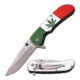 TAC Force Folding Blade, 3.5in, Stainless Steel Blade, Aluminum With Mexico Flag On Handle TF-902MJ