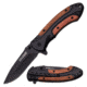 TAC Force Folding Blade, 3.5in, Stainless Steel Blade, Black Aluminum And Pakkawood Handle TF-860