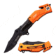 TAC Force Folding Blade, 3.5in, Stainless Steel Blade, Black Orange 2 Tone Aluminum Handle TF-874EM