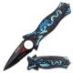 TAC Force Folding Blade, 3.5in, Stainless Steel Blade, Blue Dragon Aluminum Handle, TF-707BL