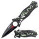 TAC Force Folding Blade, 3.5in, Stainless Steel Blade, Green Dragon Aluminum Handle TF-707GN