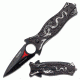TAC Force Folding Blade, 3.5in, Stainless Steel Blade, Grey Dragon Aluminum Handle TF-707GY