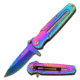 TAC Force Folding Blade, 3.5in, Stainless Steel Blade, Rainbow Titanium Coated Stainless Steel Handle TF-843
