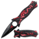 TAC Force Folding Blade, 3.5in, Stainless Steel Blade, Red Dragon Aluminum Handle TF-707RD