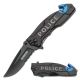 TAC Force Folding Blade, 3in, Stainless Steel Blade, Black And Blue Aluminum Handle, TF-525PD