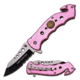 TAC Force Folding Blade, 3in, Stainless Steel Blade, Pink Aluminum Handle TF-498PFD