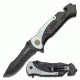 TAC Force Folding Blade, 4.5in, Stainless Steel Blade, Grey And Black Aluminum Handle TF-727SH