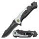 TAC Force Folding Blade, 4.5in, Stainless Steel Blade, Grey And Black Aluminum Handle, TF-727SH